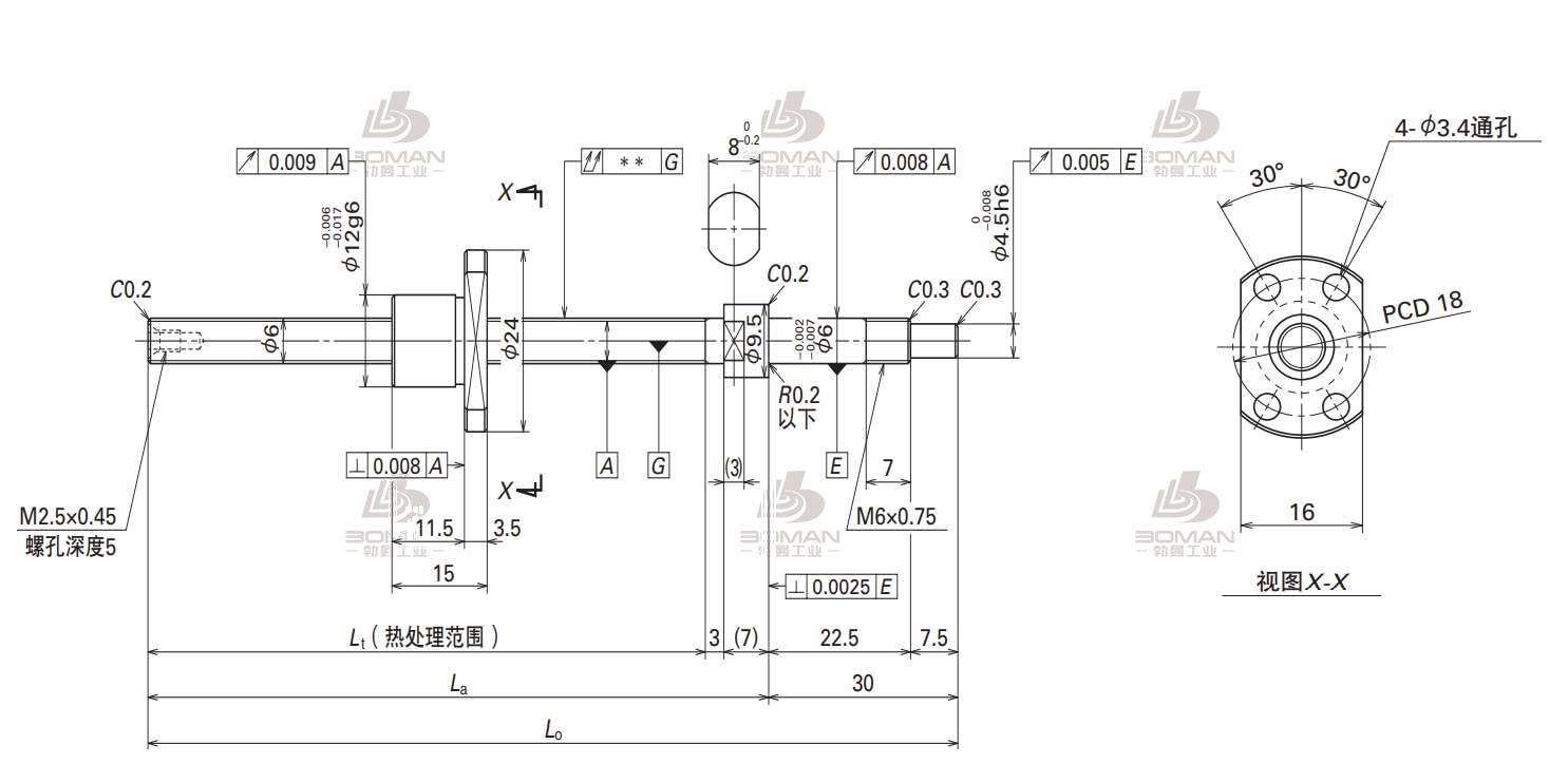 W0601MA-4Y-C3T1-轴端完成品滚珠丝杠