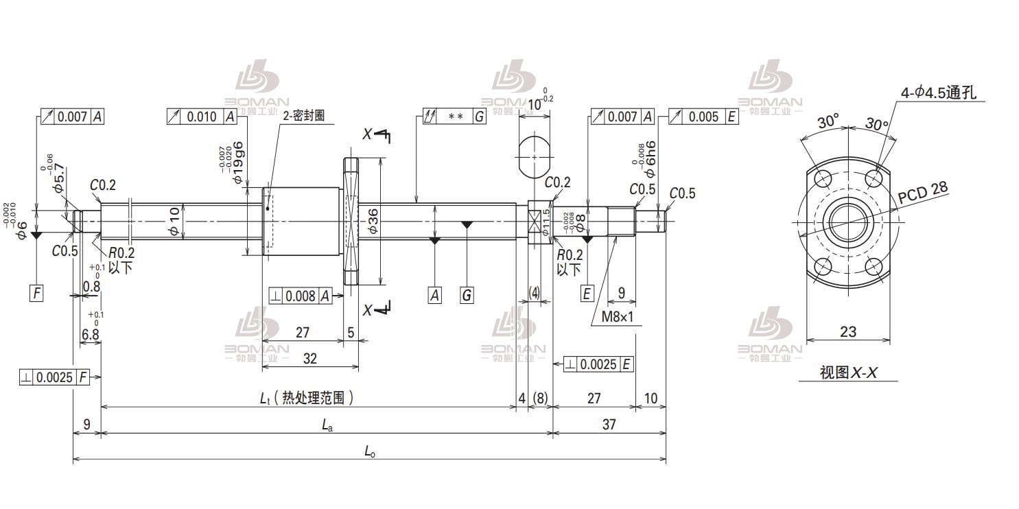 W1002MA-7PY-C3Z2.5-轴端完成品滚珠丝杠