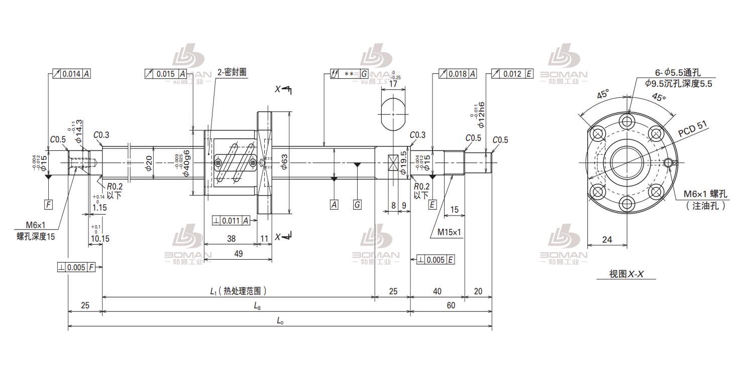 W2004SA-1P-C5Z4-FA标准滚珠丝杠