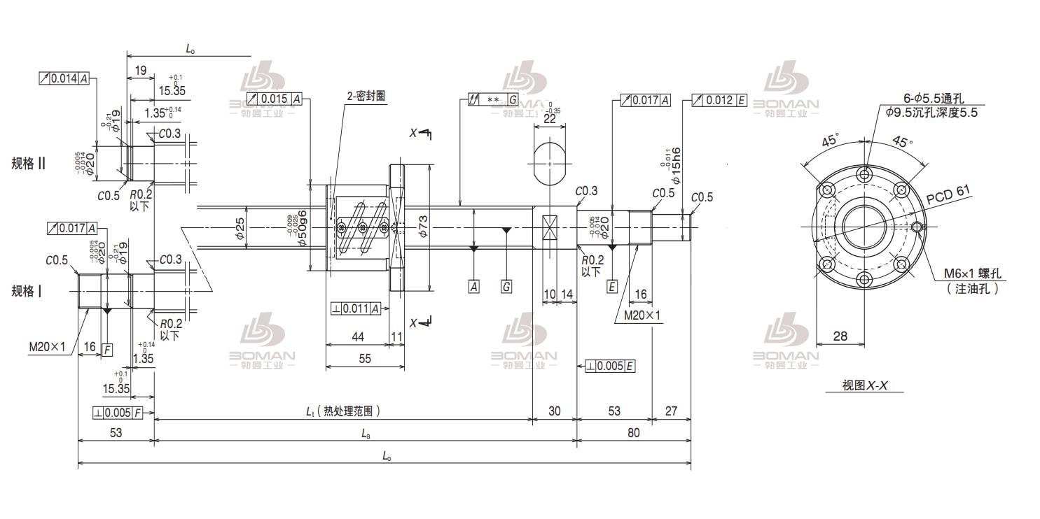 W2502SA-4P-C5Z5-FA标准滚珠丝杠