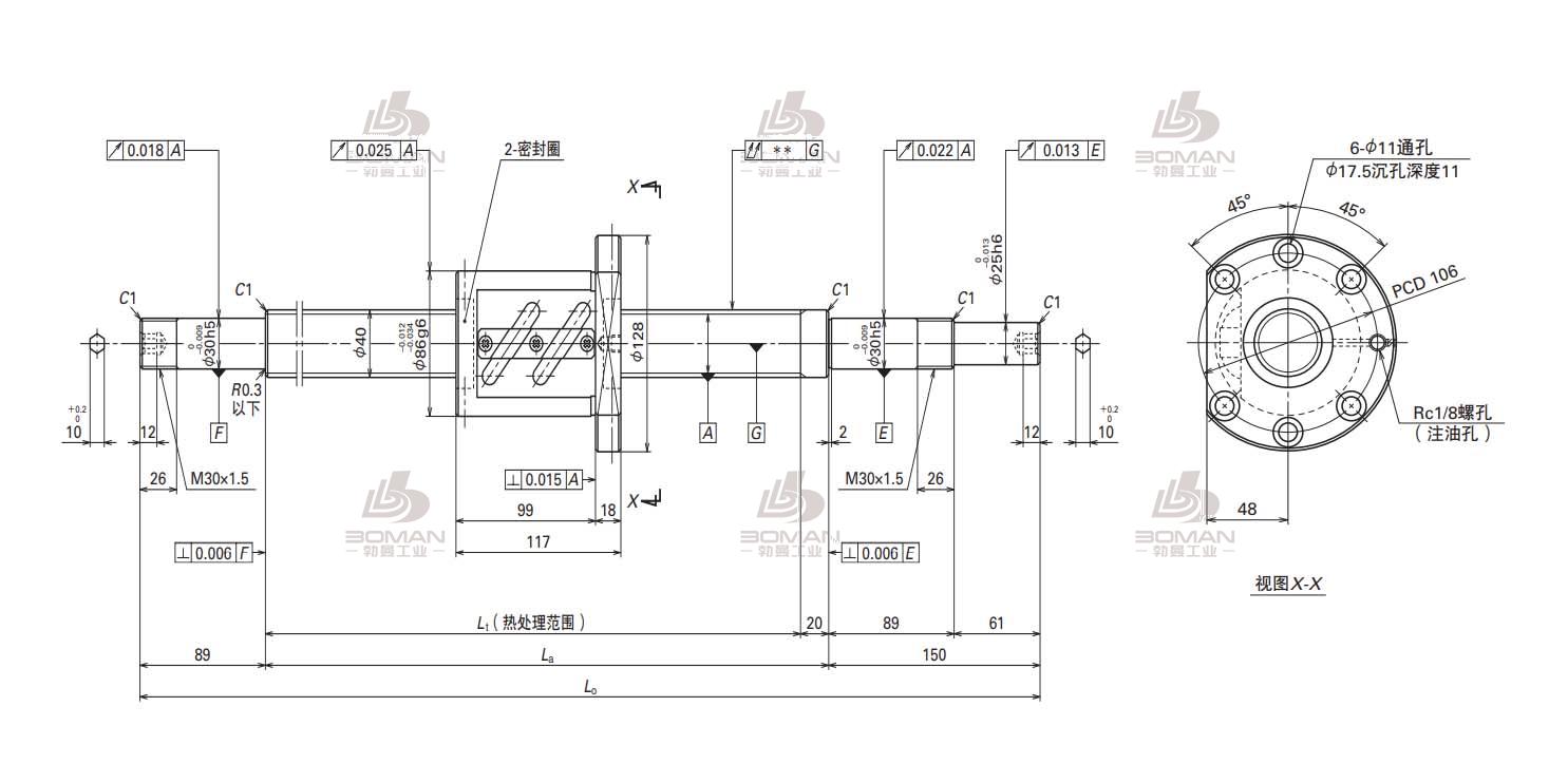 W4017SA-3Z-C5Z12-FA标准滚珠丝杠