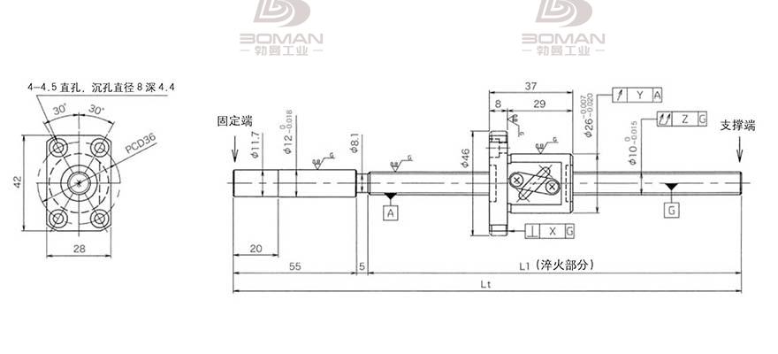 KURODA GG1004DS-BAPR-0455A 黑田精工丝杆底座安装方法