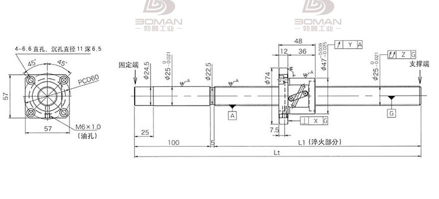 KURODA GG2505DS-AALR-0600A 黑田丝杆