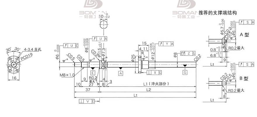 KURODA DP0801JS-HDNR-0260B-C3F 黑田精工丝杆选型
