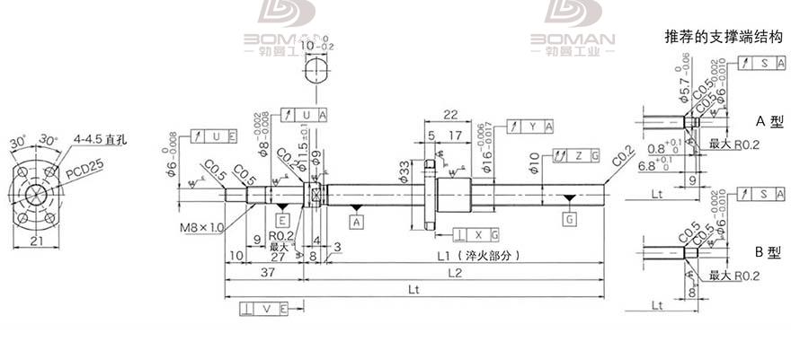 KURODA DP1002JS-HDNR-0220B-C3S 黑田丝杆替换尺寸图解视频