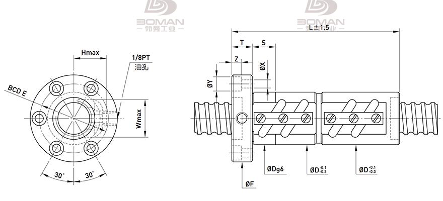 HIWIN上银 FDV 上银2510滚珠丝杆组件