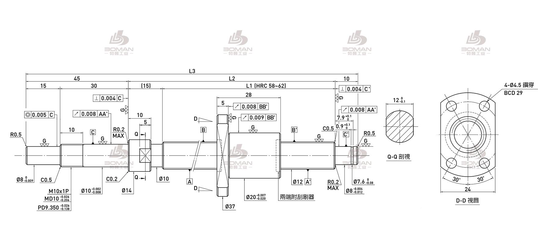 HIWIN上银 R12-2T3-FSI-160-230-0.008 上银滚珠丝杠用途